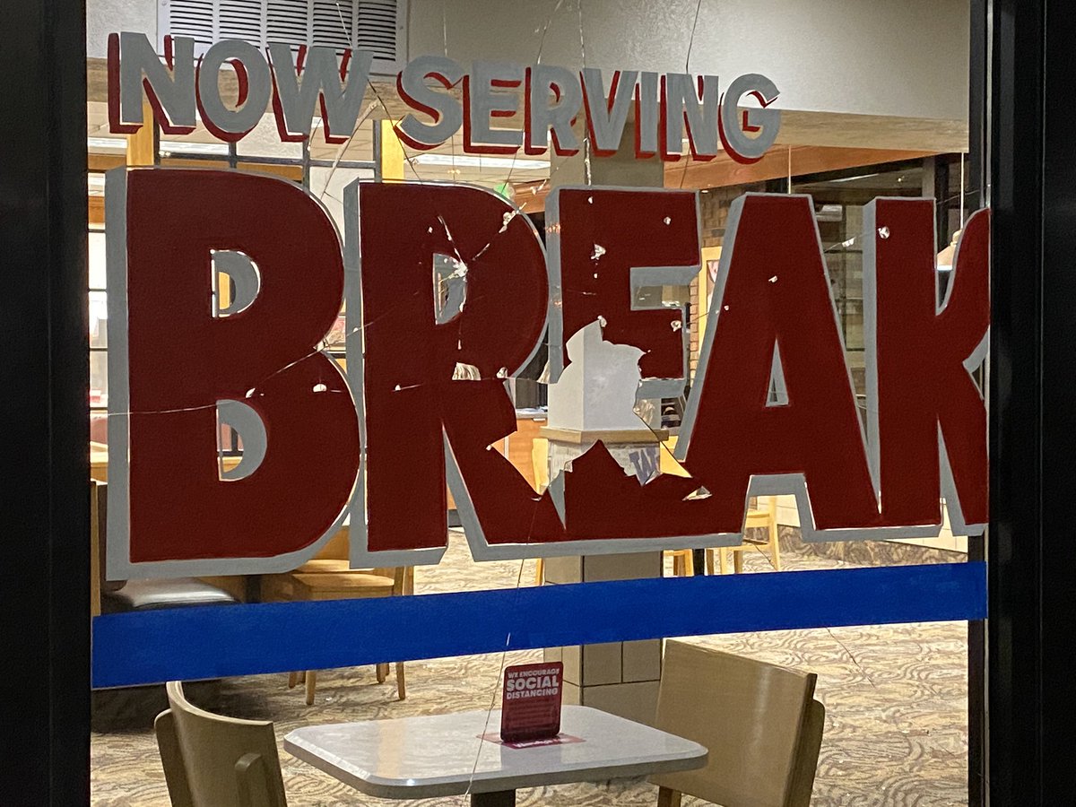 The Wendy's at Emerson & Colfax in Denver also has some broken windows