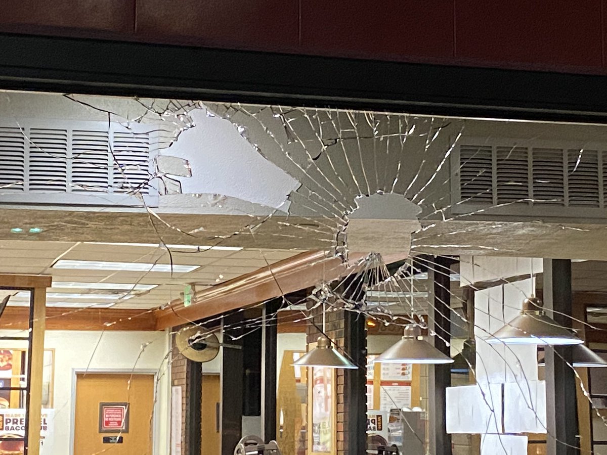 The Wendy's at Emerson & Colfax in Denver also has some broken windows