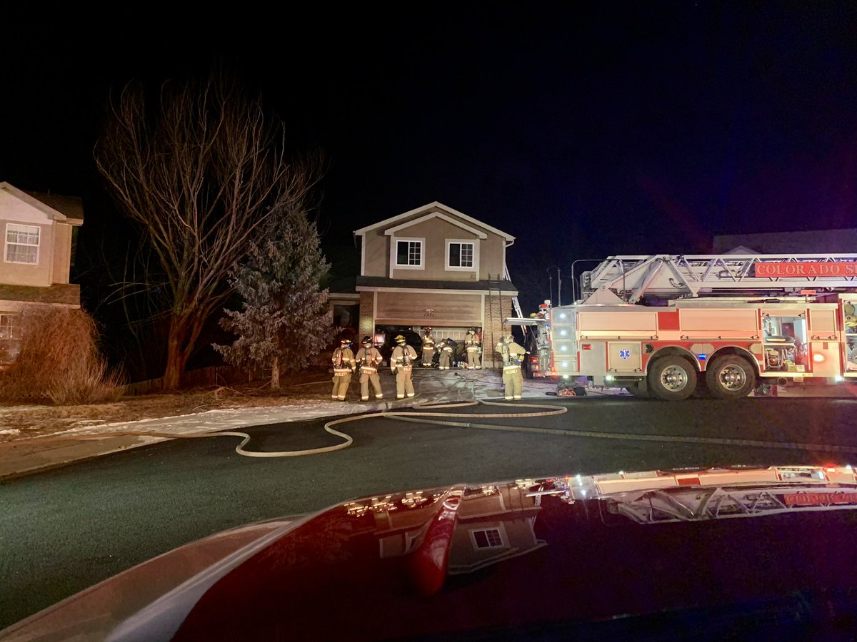 ColoradoSpringsFire is on scene of a workingfire at 1571 CARRAWAY CT. Firefighters have fire under control and one person was treated on scene for smoke inhalation. One person will be displaced tonight