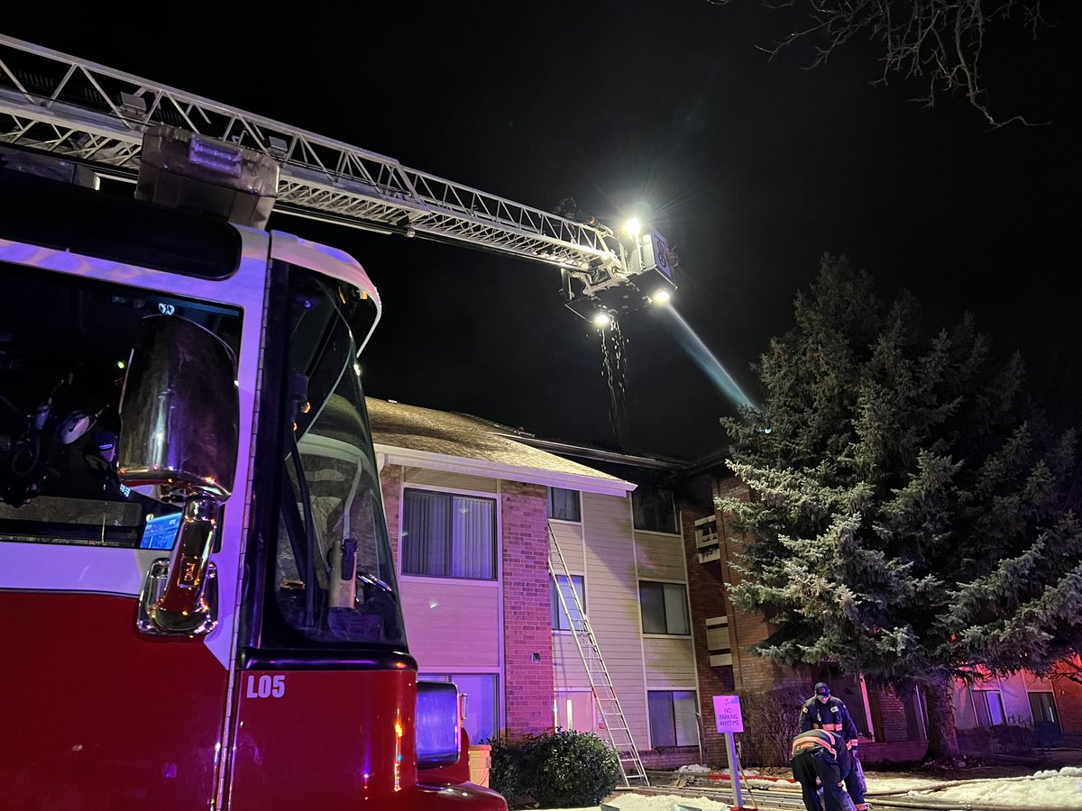 fire is out at senior living facility on S. Balsam. Crews searching for hotspots in attic above 3rd story unit. One resident transported to hospital with non- life threatening injuries