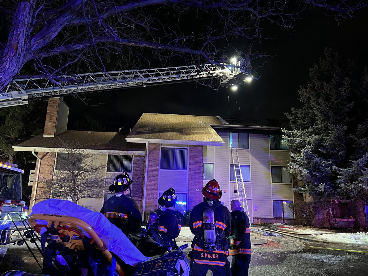 fire is out at senior living facility on S. Balsam. Crews searching for hotspots in attic above 3rd story unit. One resident transported to hospital with non- life threatening injuries