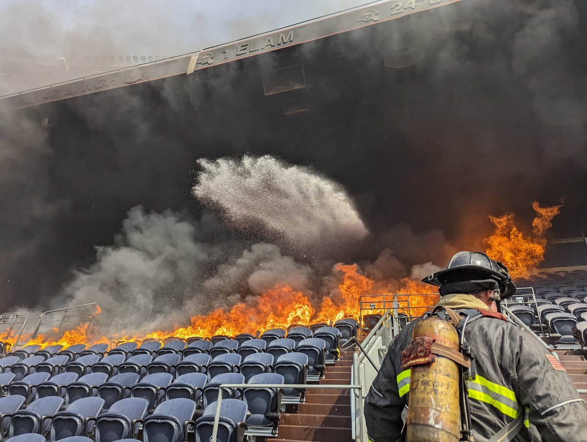 The Denver Fire Department says a large fire broke out this afternoon at the Denver Broncos Empower Field at Mile High Stadium, destroying parts of the third level and suite areas. So far no injuries have been reported