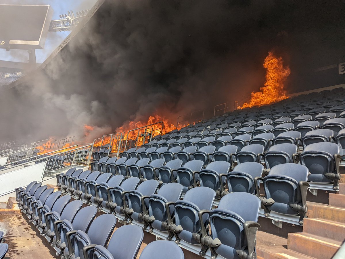 The Denver Fire Department says a large fire broke out this afternoon at the Denver Broncos Empower Field at Mile High Stadium, destroying parts of the third level and suite areas. So far no injuries have been reported