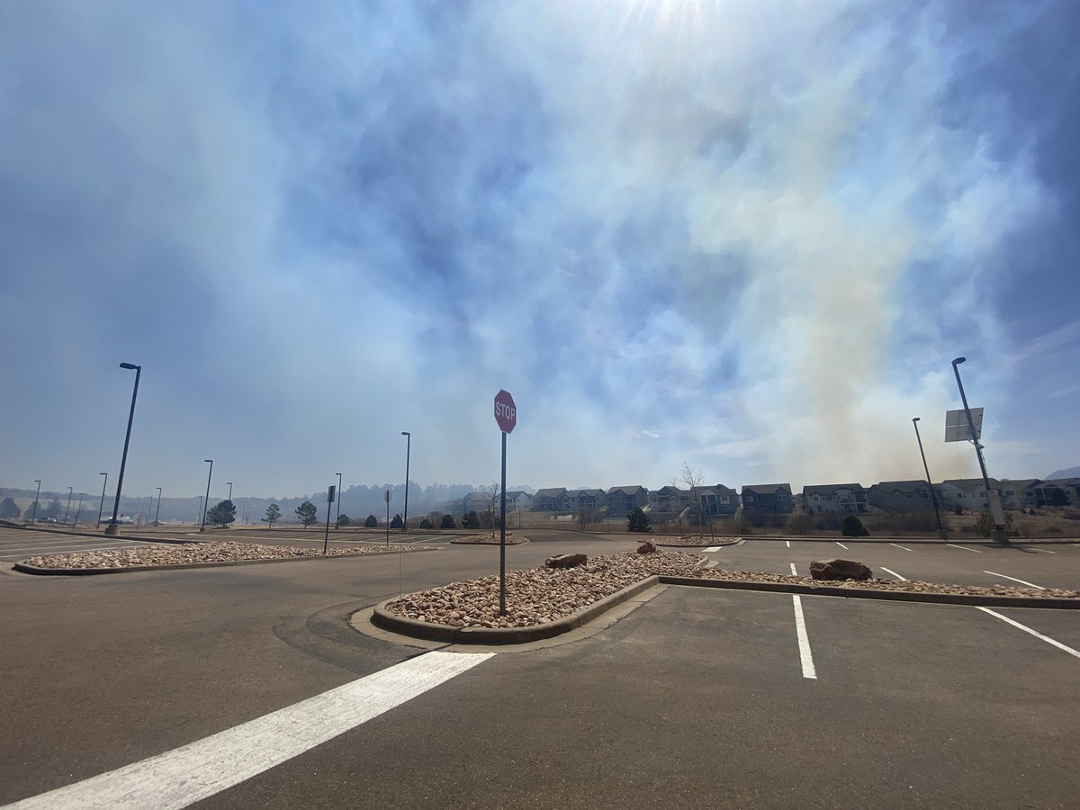 Evacuees from the fire behind the Great Wolf Lodge are being sent to Pine Creek High School.   Please continue to avoid the area of Interquest & Voyager, north to Bridle Oaks and west to I-25