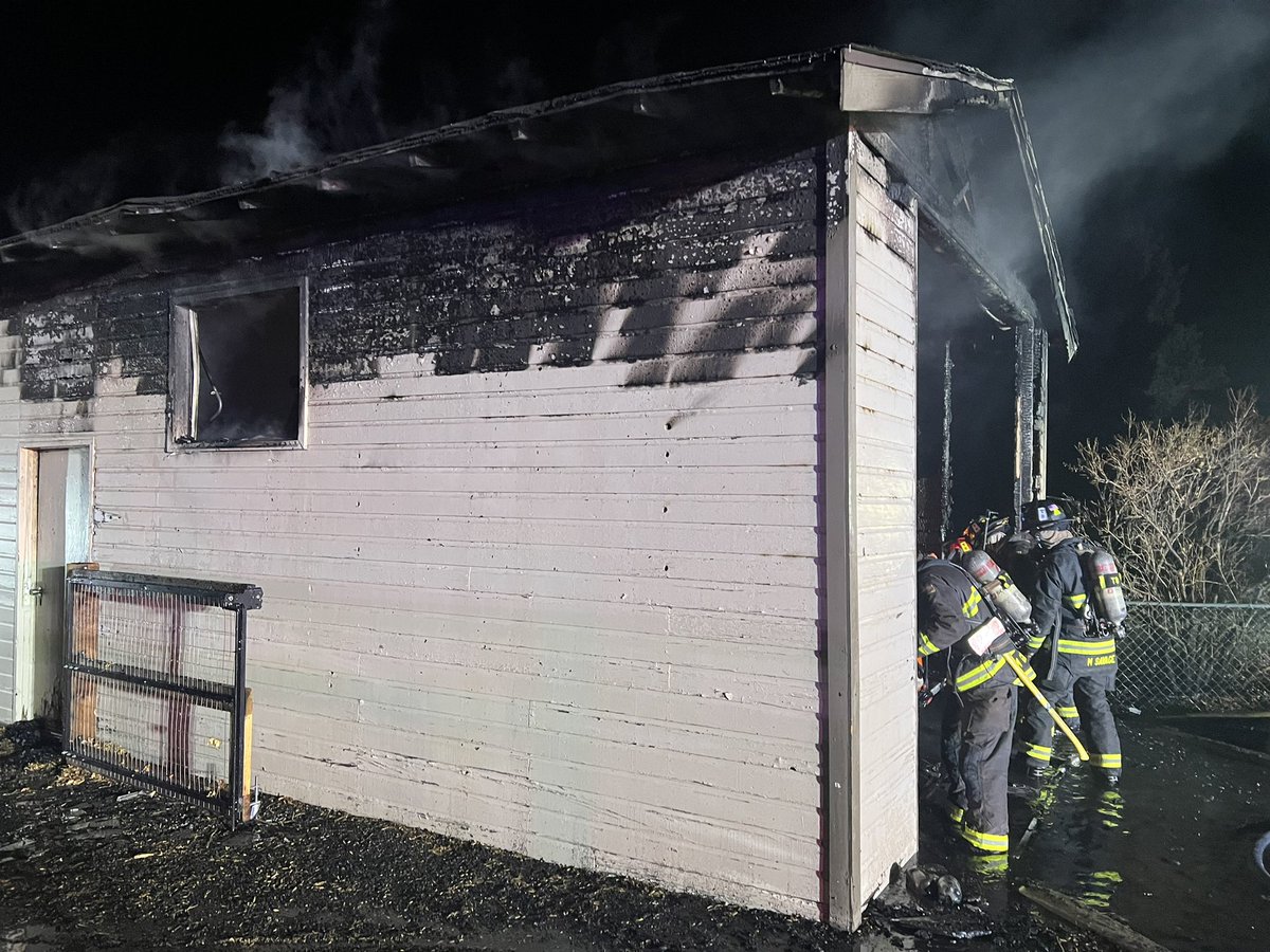 Scene of an outbuilding fire near Fox Hollow Golf Course in the 10900 blk of W. Bear Creek Drive in Jefferson County. The structure was fully involved when crews arrived on scene. There is substantial damage, cause is under investigation. No injuries