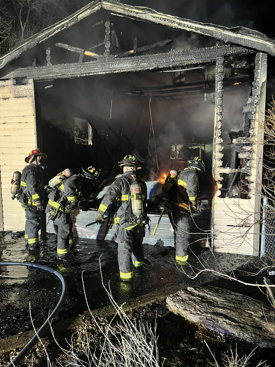 Scene of an outbuilding fire near Fox Hollow Golf Course in the 10900 blk of W. Bear Creek Drive in Jefferson County. The structure was fully involved when crews arrived on scene. There is substantial damage, cause is under investigation. No injuries