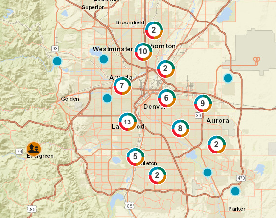 Thousands of Xcel Energy customers are without power across the Denver metro area. According to the company's outage map, 82 outages are affecting 6,893 customers across the metro as of 10:58 p.m. on Monday.