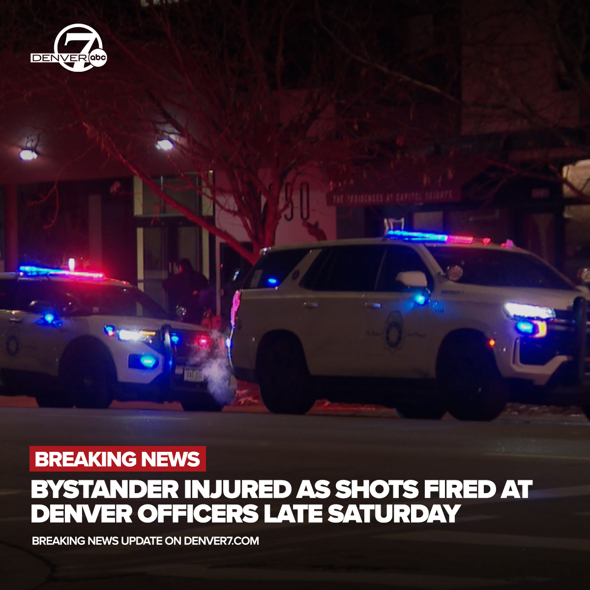 At least one person was injured after shots were fired at Denver police officers Wednesday in the 1300 block of North Logan Street, police said