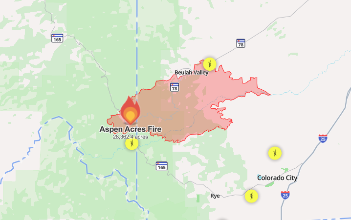 The Aspen Acres Fire has destroyed 100 structures in Pueblo County and 55 in Custer County. Most of the structures in Custer County were residential homes, the sheriff's office said