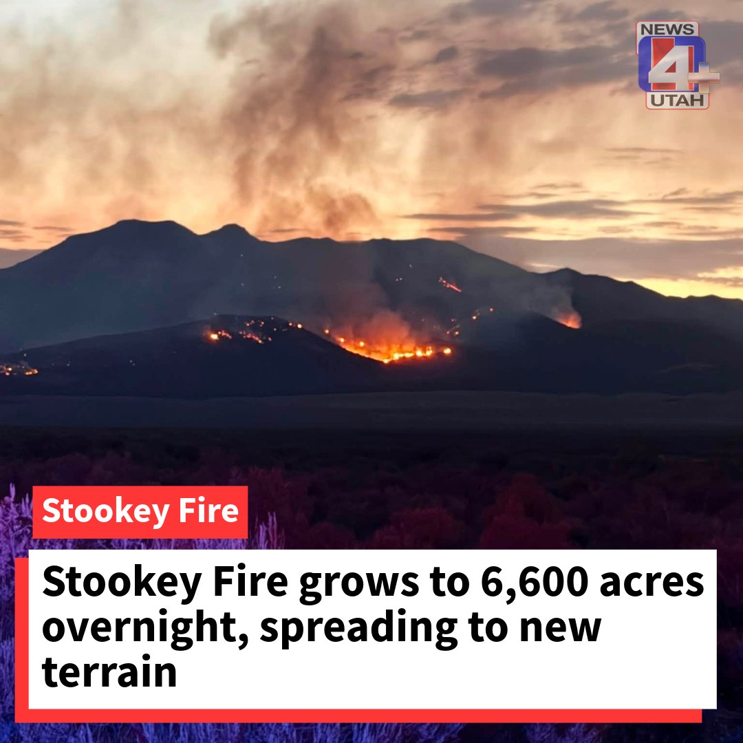 The Stookey Fire burning near Vernon continued to expand overnight, growing to 6,600 acres and spreading into new terrain